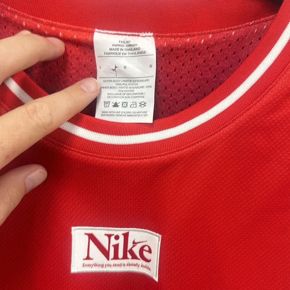 New Nike reversible red basketball jersey L